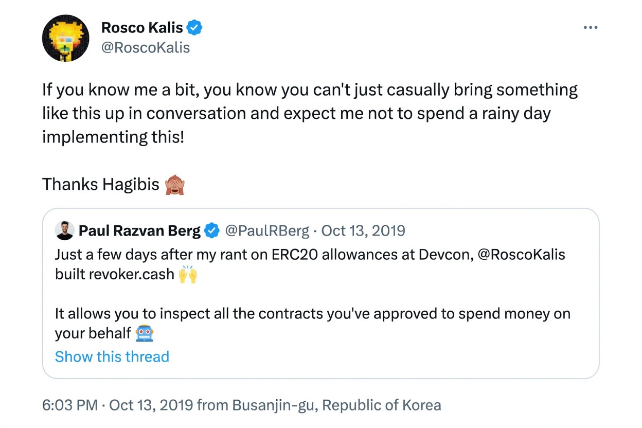 Initial Revoker.cash Tweet