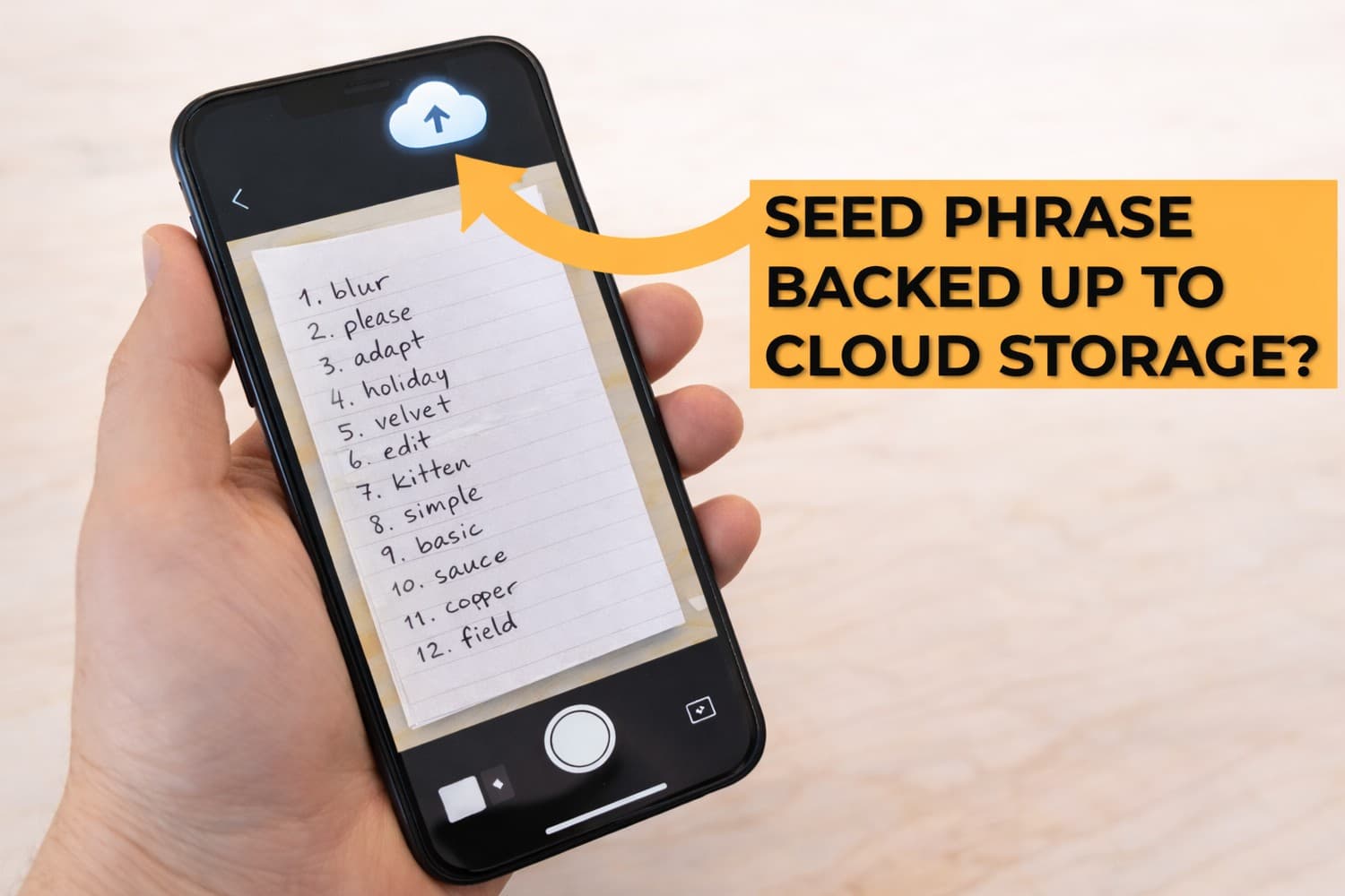 Seed Phrase Cloud Storage Backup